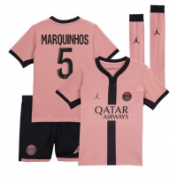 Maglia Calcio Paris Saint-Germain Marquinhos #5 Terza Divisa Bambino 2024-25 Manica Corta (+ pantaloncini)